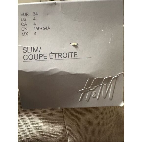 New with tags H&M women Pants Classic tan/khaki slim pants size 4 - Picture 4 of 4